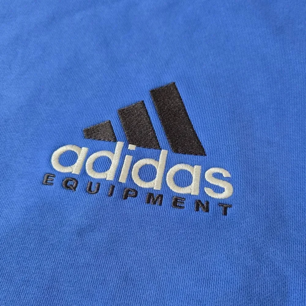 Adidas EQT Equipment Crew Sweatshirt Washed Fleece Men's Large Royal Blue JC8223